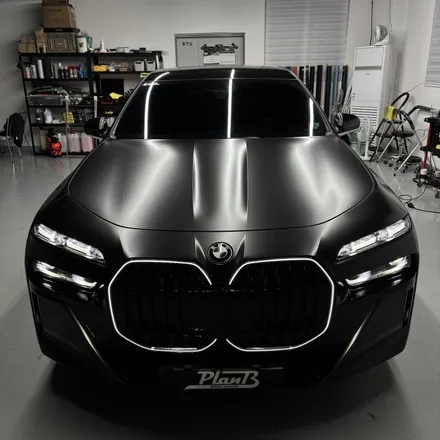 경남 창원랩핑 BMW 740i 전체랩핑+크롬죽이기 -에이버리 사틴블랙 창원,마산,진해,김해 랩핑 플랜비창원점 / 창원 팔용동