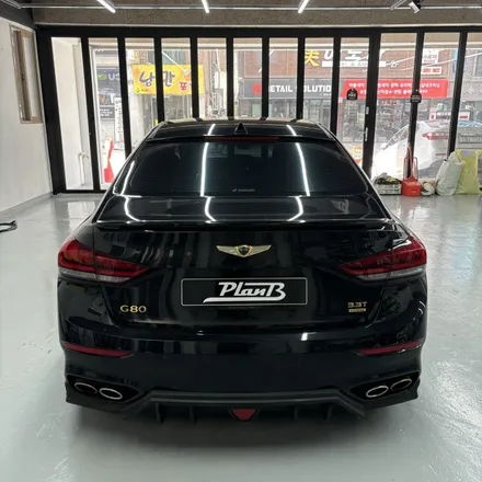창원 자동차 랩핑 G803.3T G80 스포츠 제네시스 마그마 에디션 전체랩핑+파츠랩핑+홀로그램PPF 플랜비 고광택랩핑 (PlanB PET Gloss Orange) / 창원 팔용동
