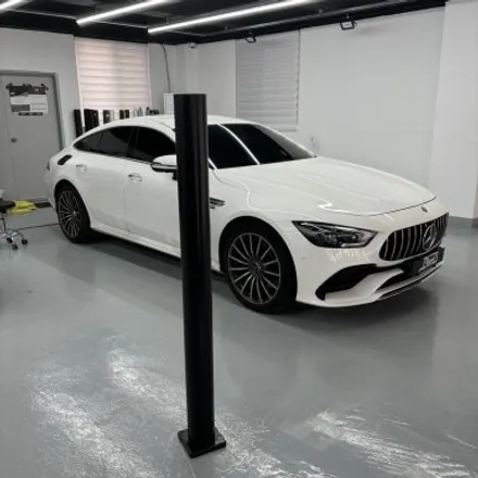 메르세데스 벤츠 AMG GT 43 4도어 에이버리 사틴 블랙 전체랩핑 / 창원 팔용동