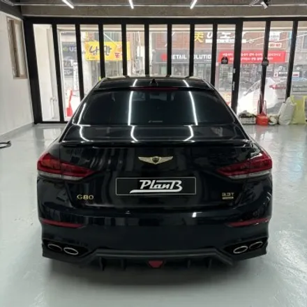 창원 자동차 랩핑 G803.3T G80 스포츠 제네시스 마그마 에디션 전체랩핑+파츠랩핑+홀로그램PPF 플랜비 고광택랩핑 (PlanB PET Gloss Orange) / 창원 팔용동