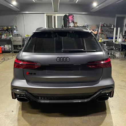[창원랩핑] Audi RS6 Avant 전체랩핑 (아우디 RS6 아반트) 필름:에이버리 사틴다크그레이/ 플랜비PET6D카본 / 창원 팔용동