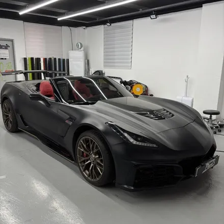 창원랩핑 사고보험처리 쉐보레 콜벳 PET Matte Black 무광도 PET무광은 다릅니다. 셀프힐링으로 잔기스 복원이 되는 기능성 PET필름 창원랩핑 경남랩핑 마산랩핑 의창구랩핑 / 창원 팔용동