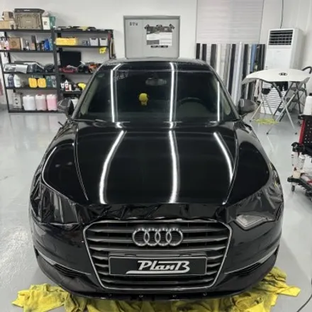 [창원랩핑] AUDI A3 아우디 A3 본넷 랩핑 부분랩핑 (에이버리 유광블랙/Avery Gross Black) / 창원 팔용동