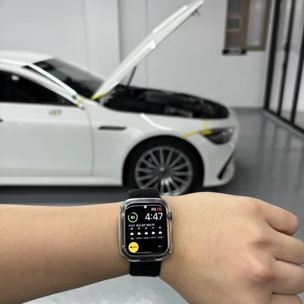 메르세데스 벤츠 AMG GT 43 4도어 에이버리 사틴 블랙 전체랩핑 / 창원 팔용동