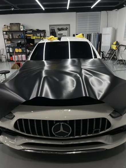 메르세데스 벤츠 AMG GT 43 4도어 에이버리 사틴 블랙 전체랩핑 / 창원 팔용동