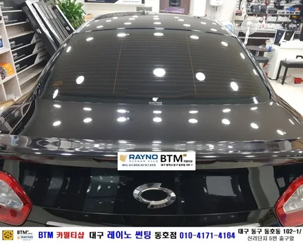 대구전면썬팅 레이노썬팅 전문시공점 / 대구동구반야월 혁신도시주변_타시든 자동차 새롭게 잘해드리는곳 / 뉴SM3 전체 레이노썬팅 재시공 + 전면후면 유막제거 물때제거 발수코팅 / 대구 동구