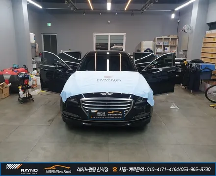 대구 동구 신서동 레이노 썬팅, 제네시스 G380 보라빛 기능잃은 썬팅을 벗고, 신차 기분으로 새롭게, 썬팅 잘하는곳 찾으신다면 여기 ~ ! / 대구 동구