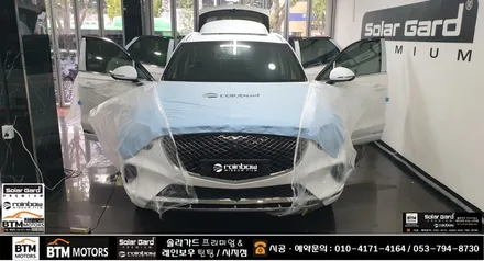 대구 신차썬팅 신차패키지 잘해드리는곳 / 제네시스 GV70 처음부터 멋스럽게 / 레인보우 대구 시지점에서 V90 썬팅 + 블랙박스  파인뷰 LXQ 500파워 + 부분 PPF 시공 / 대구 동구
