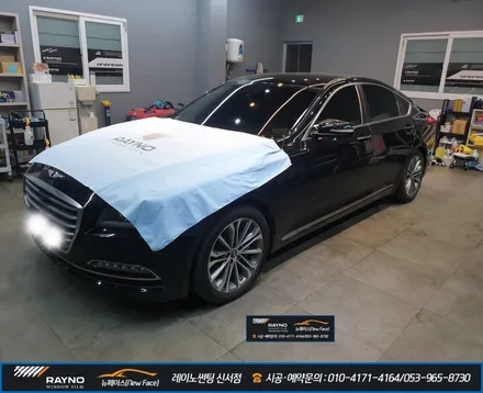 대구 동구 신서동 레이노 썬팅, 제네시스 G380 보라빛 기능잃은 썬팅을 벗고, 신차 기분으로 새롭게, 썬팅 잘하는곳 찾으신다면 여기 ~ ! / 대구 동구