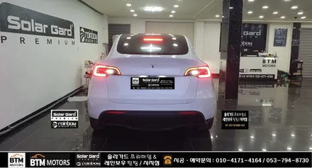 대구 테슬라 모델Y 썬팅 블랙박스 / 솔라가드 퀀텀 반사 썬팅 시공 / 샤오미 70mai 4K A810 블랙박스 장착 + 부분 PPF 서비스 시공 / 전문시공점 여기 GOOD ~! / 대구 동구