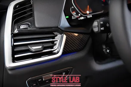 BMW G05 X5 : 실내 우드트림 랩핑. 3M 180MC 유광 카본/ 하남랩핑/ 미사랩핑/ 강동랩핑/ 구리랩핑/ 송파랩핑/ 스타일랩 / 하남시 초일동