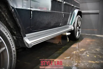 메르세데스 벤츠 G63 AMG(G바겐) 블랙에디션 : 사이드스텝 블랙PPF 크롬죽이기, 벤츠 정품 블랙 엠블럼 및 레터링 교체/ 하남,미사 랩핑 PPF 시공 전문 스타일랩 / 하남시 초일동