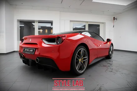 슈퍼카 페라리 488 GTB : PPF 전체시공, 클리어플렉스 윈드쉴드, 에이버리 유광블랙 루프스킨 시공. 하남PPF, 하남윈드쉴드 전문 스타일랩 / 하남시 초일동