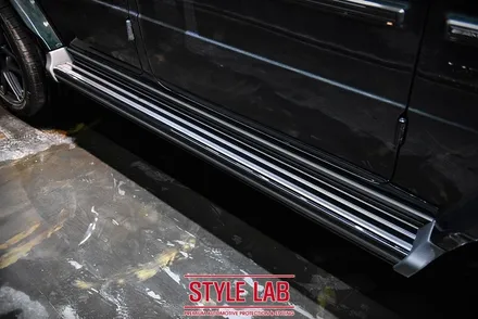 메르세데스 벤츠 G63 AMG(G바겐) 블랙에디션 : 사이드스텝 블랙PPF 크롬죽이기, 벤츠 정품 블랙 엠블럼 및 레터링 교체/ 하남,미사 랩핑 PPF 시공 전문 스타일랩 / 하남시 초일동