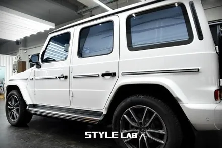 하남랩핑 PPF 스타일랩 - 벤츠 G450d G바겐 스모그PPF 라이트3종, 사이드스텝 및 도강라인 블랙 PPF 크롬죽이기 시공 / 하남시 초일동
