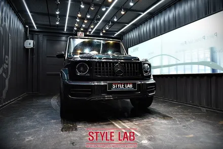 메르세데스 벤츠 G63 AMG(G바겐) 블랙에디션 : 사이드스텝 블랙PPF 크롬죽이기, 벤츠 정품 블랙 엠블럼 및 레터링 교체/ 하남,미사 랩핑 PPF 시공 전문 스타일랩 / 하남시 초일동