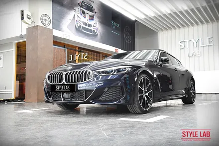 BMW 840i 그란쿠페 무광 PPF 시공으로 유니크한 변신과 보호를 한번에~ 휠도색도 무광블랙으로 했습니다. 하남 PPF 전문점 스타일랩 / 하남, 송파, 강동, 경기광주
