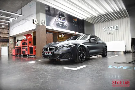 BMW 840i 그란쿠페 무광 PPF 시공으로 유니크한 변신과 보호를 한번에~ 휠도색도 무광블랙으로 했습니다. 하남 PPF 전문점 스타일랩 / 하남, 송파, 강동, 경기광주