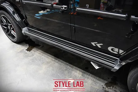 벤츠 G63AMG(G바겐) 에디션 : 전체PPF, 윈드쉴드 시공. 블랙 엠블럼, 레터링 및 도어스텝 크롬 블랙PPF. 하남PPF, 강동PPF 전문 스타일랩 / 하남시 초일동