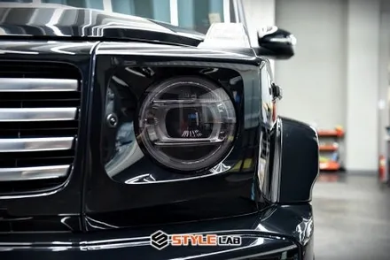 메르세데스 벤츠 G450d G바겐 지바겐 도강라인(측면몰딩) 블랙팩과 고정형 사이드스텝 크롬죽이기, 헤드라이트 블랙베젤 룩 만들기! 하남PPF 시공 잘하는 곳은 스타일랩! / 하남시 초일동