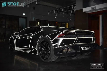 람보르기니 트론데칼 3탄! 우라칸 LP610-4 사틴블랙 전체랩핑+트론데칼, 블락포디 샴페인골드 썬팅, 윈드쉴드 시공 / 하남랩핑, 썬팅전문 스타일랩 / 하남시 초일동