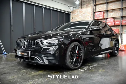 벤츠 E클래스 E53 AMG 포르쉐 크레용 컬러로 전체랩핑 / 고광택 초크그레이 / 하남 스타일랩 / 하남시 초일동