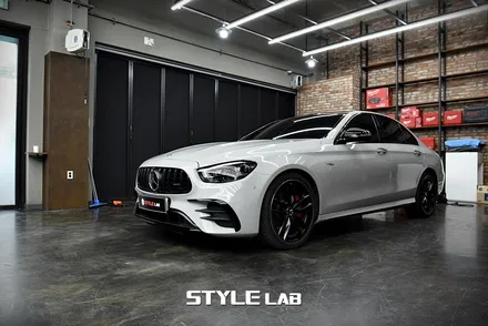 벤츠 E클래스 E53 AMG 포르쉐 크레용 컬러로 전체랩핑 / 고광택 초크그레이 / 하남 스타일랩 / 하남시 초일동