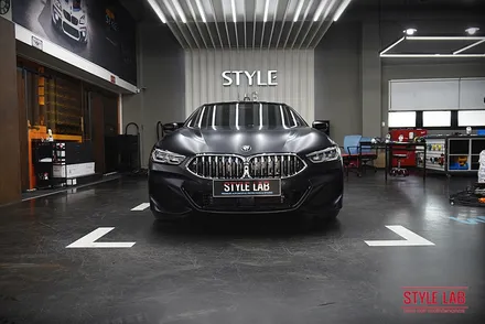 BMW 840i 그란쿠페 무광 PPF 시공으로 유니크한 변신과 보호를 한번에~ 휠도색도 무광블랙으로 했습니다. 하남 PPF 전문점 스타일랩 / 하남, 송파, 강동, 경기광주