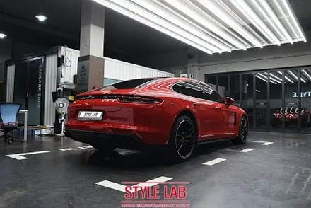 포르쉐 파나메라 카마인레드 전체랩핑 시공 - 강남랩핑, 잠실,송파랩핑 / 강동, 하남랩핑 / 스타일랩(STYLE LAB) / 하남시 초일동