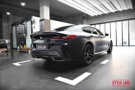 BMW 840i 그란쿠페 무광 PPF 시공으로 유니크한 변신과 보호를 한번에~ 휠도색도 무광블랙으로 했습니다. 하남 PPF 전문점 스타일랩 / 하남, 송파, 강동, 경기광주