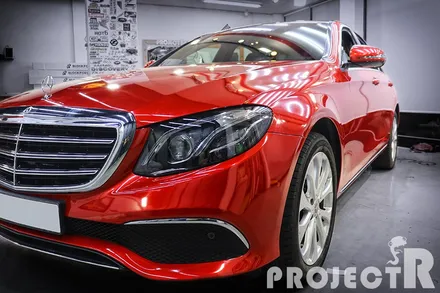 벤츠 E클래스 E220d 익스클루시브 3M 드래곤파이어 레드 전체 풀 랩핑 시공 후기 by 부천 프로젝트R / 부천 원미구 상동