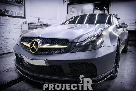 벤츠 SL65 AMG 오라칼 다크그레이 헤드라이트 필름 시공 by 부천 라이트필름 취급 전문 프로젝트R / 부천 원미구 상동