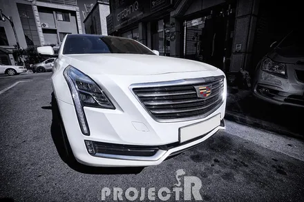 캐딜락 CT6 부분 랩핑, 3M1080 화이트 골드 스파클 앞범퍼+휀다 재시공 by 부천 상동 프로젝트R / 부천 원미구 상동