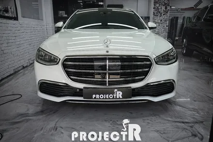 벤츠 S클래스 S350d 전체 랩핑, 에이버리 유광화이트 자동차 래핑 by 프로젝트알 / 부천 원미구 상동