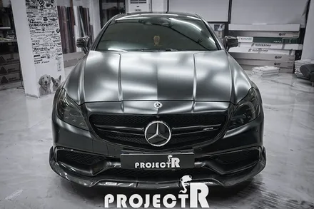 벤츠 CLS63 AMG 전체 랩핑, 에이버리 사틴블랙 자동차 래핑 by 인천 프로젝트R / 부천 원미구 상동