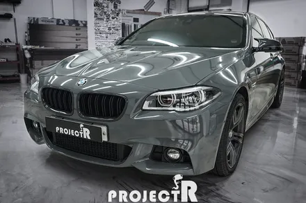 BMW 5시리즈 에이버리 다크 그레이 전체 랩핑, 인천 부천 자동차 래핑 전문 프로젝트알 / 부천 원미구 상동