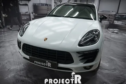 부천 프로젝트알 포르쉐 마칸 전체 랩핑 사고 재작업, 에이버리 사틴 화이트펄 자동차 래핑 / 부천 원미구 상동
