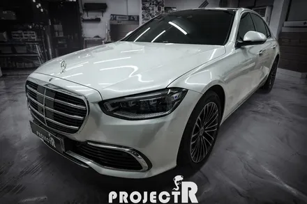 부천 자동차 랩핑, 벤츠 S클래스 S350d 에이버리 유광 화이트펄 전체 랩핑 by 프로젝트알 / 부천 원미구 상동