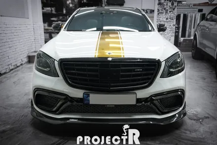 벤츠 S63 AMG 에이버리 유광 화이트 전체 랩핑, 라인 데칼 포인트 랩핑 by 부천 프로젝트R / 부천 원미구 상동