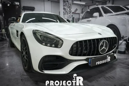 부천 랩핑 프로젝트알, 벤츠 AMG GT 에이버리 사틴 화이트 펄 전체 랩핑 / 부천 원미구 상동