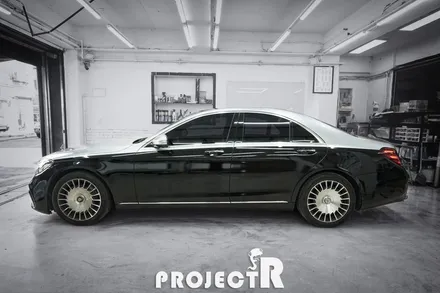 벤츠 S500 듀오톤 랩핑, 에이버리 유광블랙 실버 메탈릭 투톤 전체 랩핑, 부천 프로젝트알 / 부천 원미구 상동