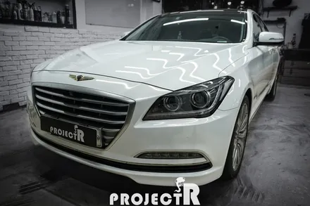 제네시스 G80 전체 랩핑, 3M2080 화이트골드스파클 시공 in 부천 자동차래핑 프로젝트알 / 부천 원미구 상동
