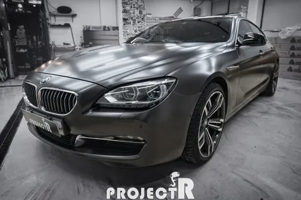 BMW 6시리즈 640d 전체 랩핑, 에이버리 사틴 바솔트 메탈릭 시공, 부천 자동차 랩핑은 프로젝트알~ / 부천 원미구 상동