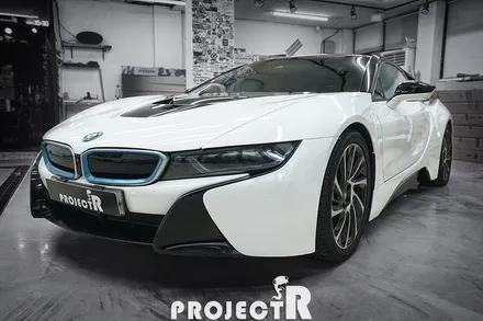 BMW i8 전체 랩핑, 에이버리 유광 화이트 & 블랙 투톤 스타일 래핑 / 부천 프로젝트알 / 부천 원미구 상동