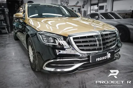 벤츠 S560 마이바흐 투톤 랩핑, 3M 유광 골드 메탈릭 시공, 부천랩핑 프로젝트알 / 부천 원미구 상동