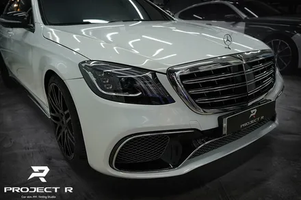 벤츠 S63 AMG 에이버리 유광 화이트 전체랩핑, 부천 자동차래핑 전문 프로젝트알 / 부천 원미구 상동
