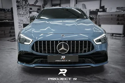 벤츠 GT43 AMG 4도어 전체 랩핑, 비닐프로그 에어포스 블루 시공, 부천랩핑 프로젝트R / 부천 원미구 상동