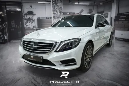부천 벤츠 S클래스 S350d 전체랩핑, 비닐프로그 유광 화이트펄 재시공, 프로젝트알 / 부천 원미구 상동
