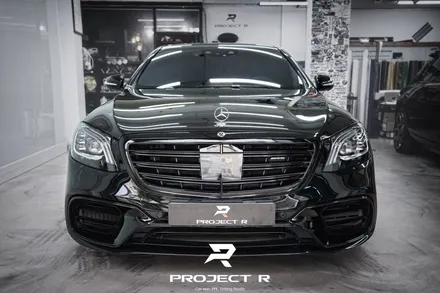 벤츠 S63 AMG 그릴 및 윈도우 몰딩 랩핑으로 크롬죽이기, 부천 상동 프로젝트알 / 부천 원미구 상동