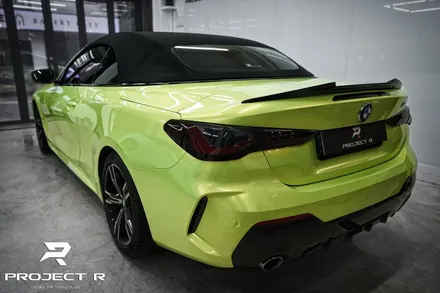 BMW 4시리즈 컨버터블 고광택 네온그린 전체랩핑, 스모그 라이트PPF, 부천 프로젝트알 / 부천 원미구 상동